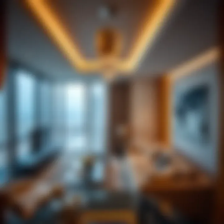 Interior of a luxurious apartment in Al Nahda Mai Tower showcasing modern design