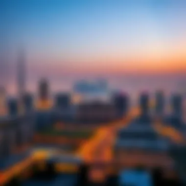 Panoramic view from the terrace of Al Nahda Tower Block B highlighting the city skyline