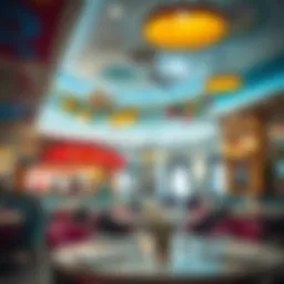 A vibrant and colorful restaurant interior showcasing diverse culinary influences.