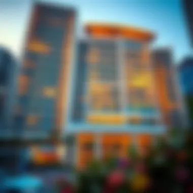 Modern Architectural Brilliance of Tower Five Stylish exterior view of Burj Residences Tower Five showcasing modern architecture