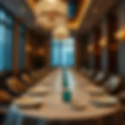 Elegant dining setup in a luxury Dubai restaurant