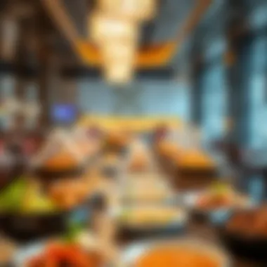 Diverse Culinary Offerings Diverse selection of international cuisines on display