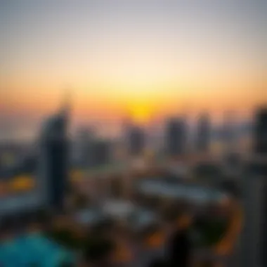 Sunset Beauty Over JBR Skyline Panoramic sunset view over the JBR skyline