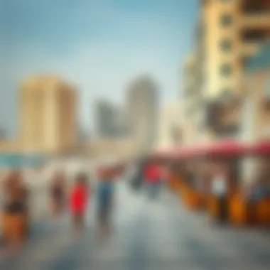 The Lively Atmosphere of the JBR Community Vibrant lifestyle scene at JBR with beachgoers and cafes