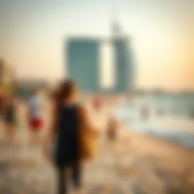 Thriving Recreational Life at Jumeirah Beach Visitors enjoying recreational activities at Jumeirah Beach