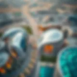 Aerial view of Masdar City showcasing innovative architecture