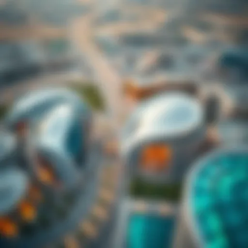 Aerial view of Masdar City showcasing innovative architecture