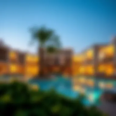 Trendy resort with pool area