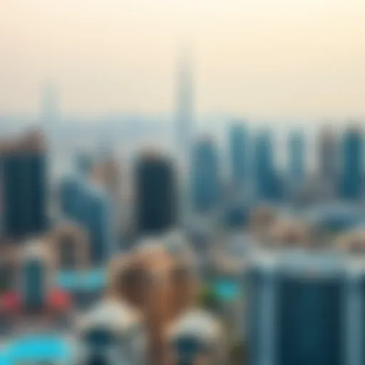 Aerial view of Dubai skyline showcasing diverse architecture and rental options