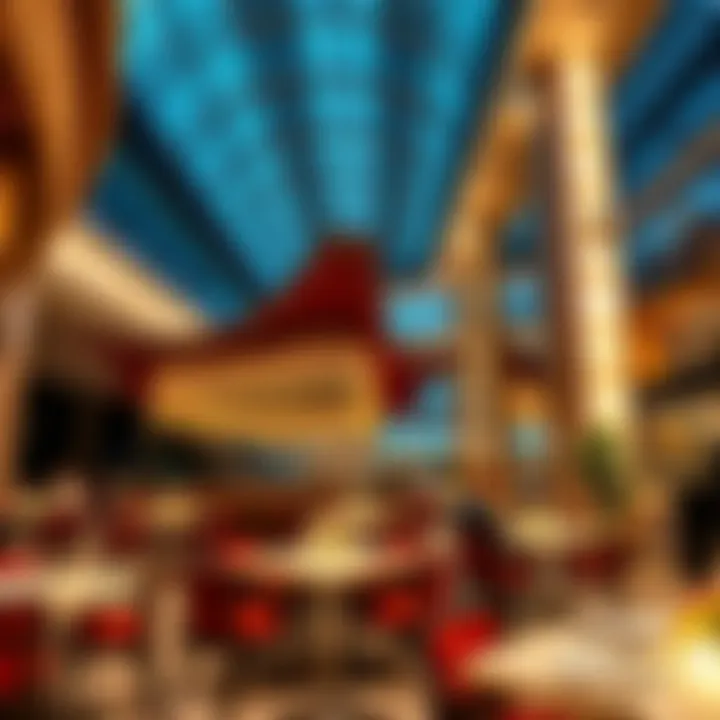 A dining space in Dubai Mall featuring international cuisine and ambiance