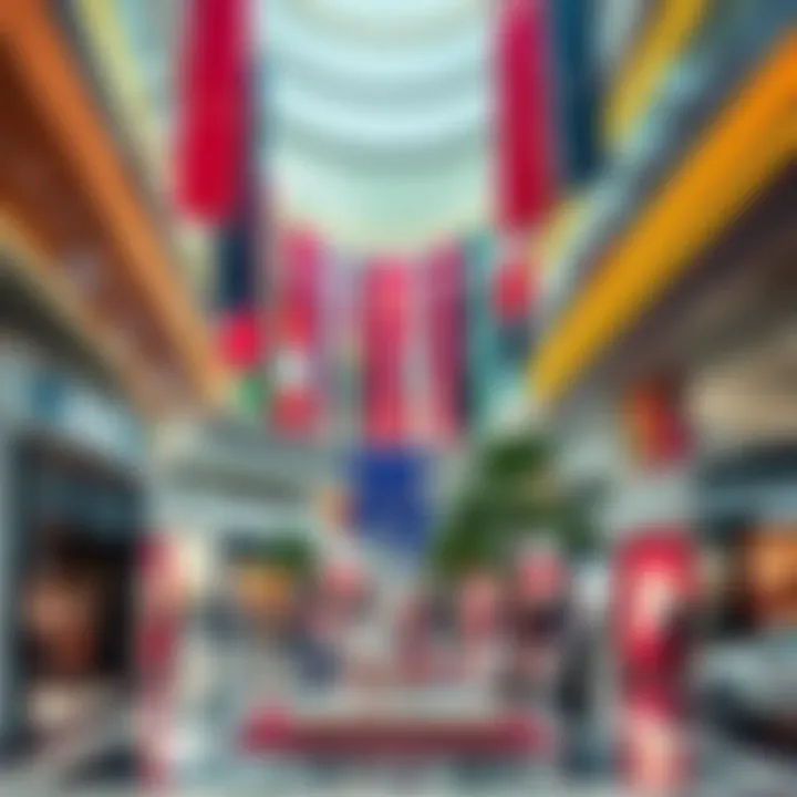 A vibrant shopping area inside Dubai Mall filled with diverse retail options