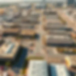 Aerial view of warehouse district in Ras Al Khor, Dubai
