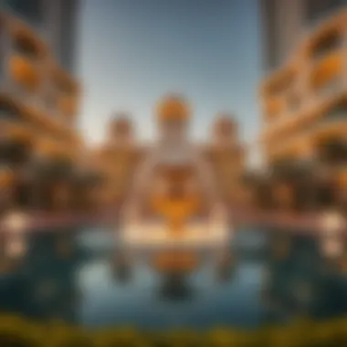 La Fontana Amidst Modern Architectural Marvels A panoramic view of La Fontana surrounded by modern architecture