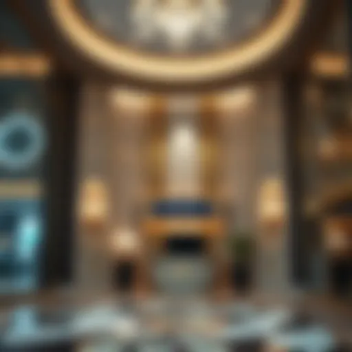 View of a luxurious bank interior in Dubai