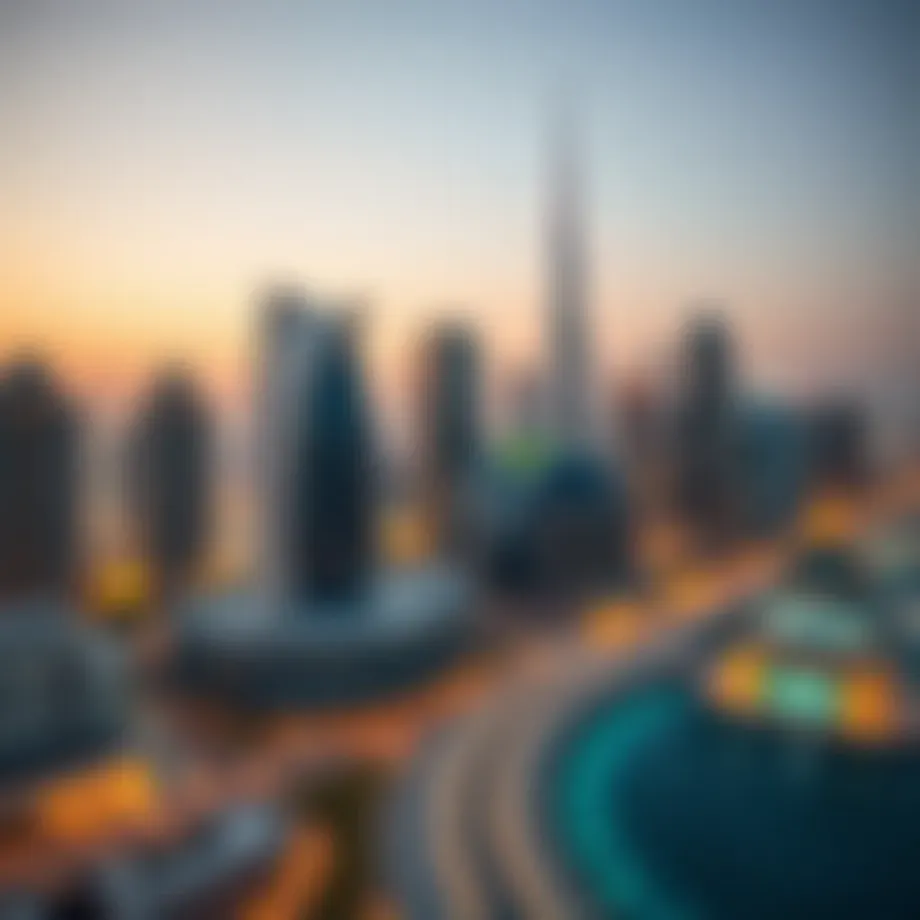 Skyline view of Dubai showcasing modern architecture