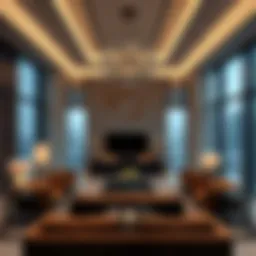 Luxurious interior design showcasing modern aesthetics in Dubai